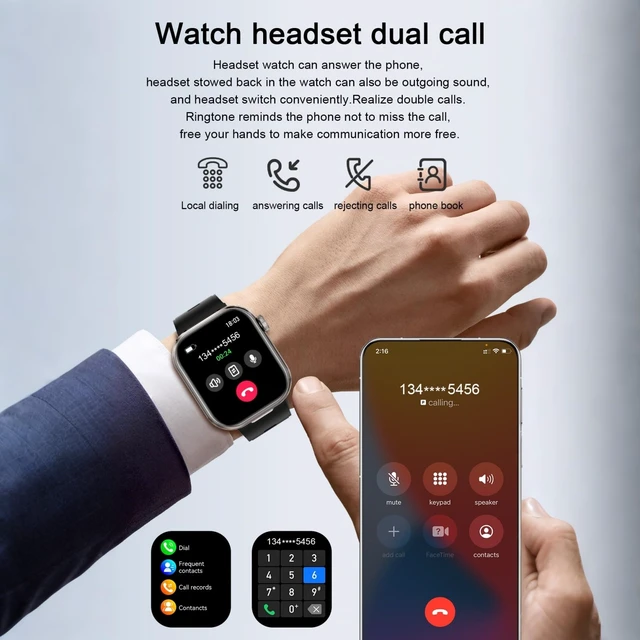 Alt view image 3 of 7 - Smart Watch with Earbuds,2.02" HD Screen Fitness Watch,Answer/Make Calls,2 in 1 Smartwatch with TWS Earphones,Waterproof Sports Fitness Tracker Compatible for Android & iPhone