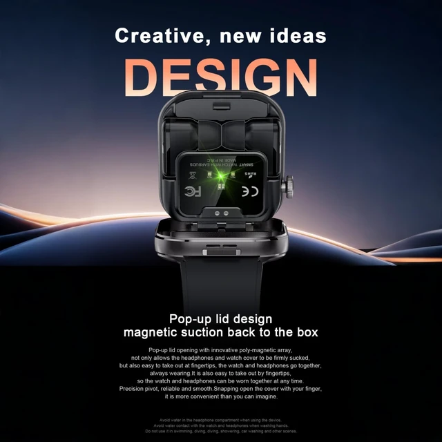 Alt view image 5 of 7 - Smart Watch with Earbuds,2.02" HD Screen Fitness Watch,Answer/Make Calls,2 in 1 Smartwatch with TWS Earphones,Waterproof Sports Fitness Tracker Compatible for Android & iPhone