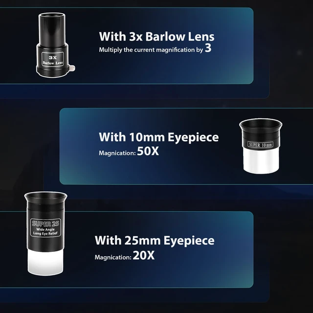 Alt view image 4 of 7 - Telescope, 70mm Aperture Portable Refractor Telescopes for Astronomy Beginners, 500mm Professional Travel Telescope with Carry Bag, White