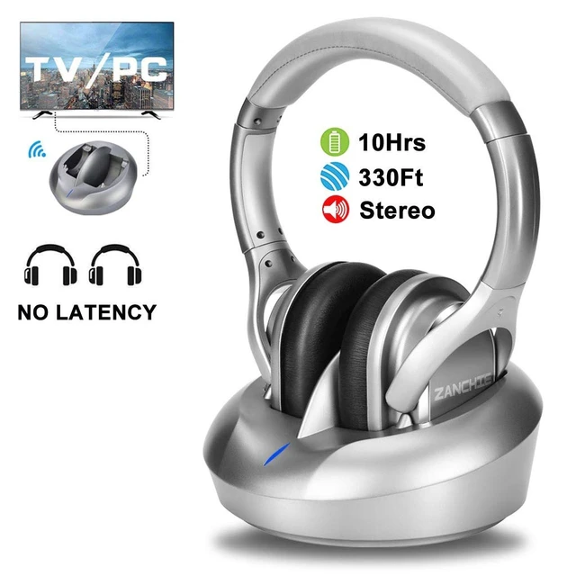 Alt view image 7 of 7 - TV Wireless Headphones RF Transmitter Charging Dock for Seniors Over Ear Headsets Digital HiFi Stereo TV Watching Headsets Ideal Hearing Impaired Parants Works with Optical AUX RCA