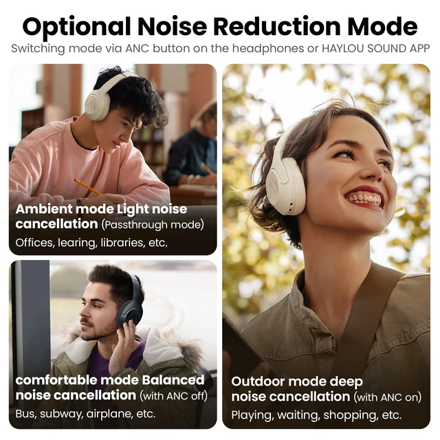 Alt view image 3 of 7 - S30 Pro ANC Wireless Headphones, Bluetooth 5.4, 80H Over Ear Headset LDAC Hi-Res Audio, 5 HD Mics for Calls, Custom EQ App, Multipoint Connection, Foldable Wireless Headphones