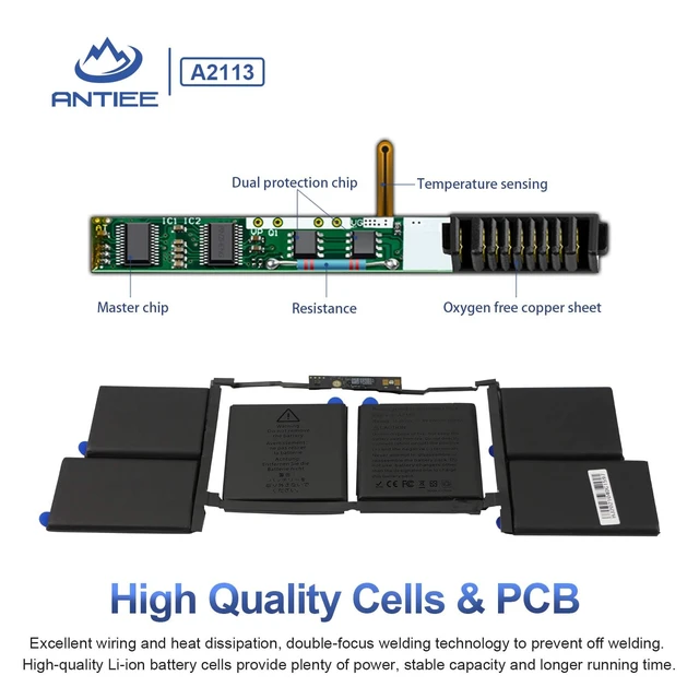 Alt view image 6 of 7 - A2141 Battery Compatible with MacBook Pro 16-inchA2113 98Wh Capacity for Dependable Power Built-In Protection for Safe Charging Compatible With 2019-2020 Models