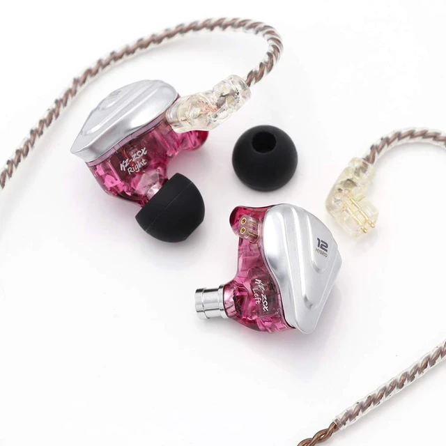 Alt view image 3 of 7 - KZ ZSX 5BA+1DD 6 Driver Hybrid in-Ear HiFi Earphones with Zinc Alloy Faceplate, Recessed 2 Pin Detachable Cable for Audiophile Musician, w/, Mic, Purple