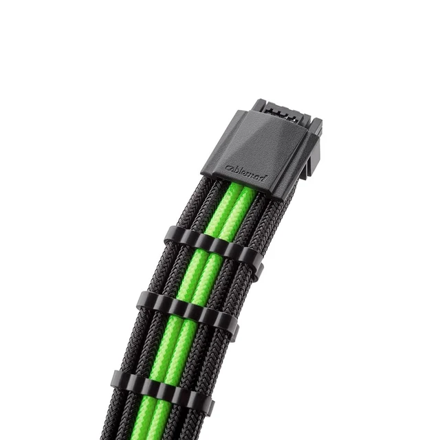 Alt view image 4 of 4 - RT-Series Pro ModMesh Sleeved 12VHPWR StealthSense Dual Cable Kit for ASUS/Seasonic/Phanteks (Black + Light Green)