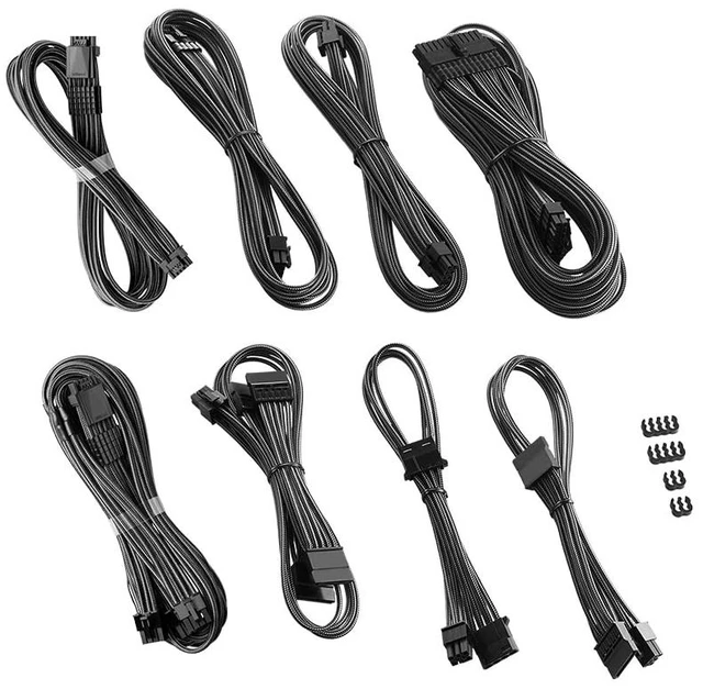 Alt view image 2 of 4 - RT-Series Pro ModMesh Sleeved 12VHPWR StealthSense Dual Cable Kit for ASUS/Seasonic/Phanteks (Carbon)