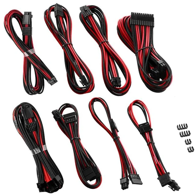 Alt view image 2 of 4 - RT-Series Pro ModMesh Sleeved 12VHPWR StealthSense Dual Cable Kit for ASUS/Seasonic/Phanteks (Black + Red)