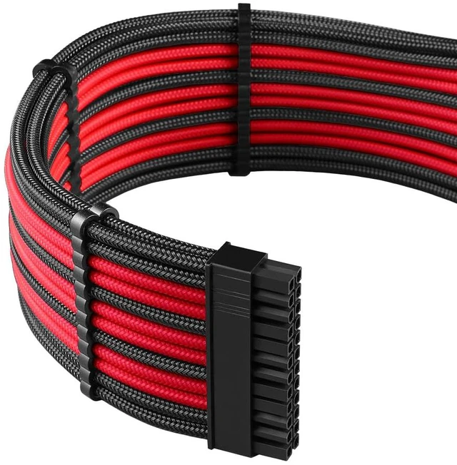 Alt view image 3 of 4 - RT-Series Pro ModMesh Sleeved 12VHPWR StealthSense Dual Cable Kit for ASUS/Seasonic/Phanteks (Black + Red)