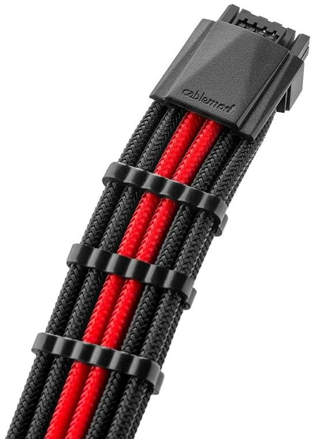 Alt view image 4 of 4 - RT-Series Pro ModMesh Sleeved 12VHPWR StealthSense Dual Cable Kit for ASUS/Seasonic/Phanteks (Black + Red)