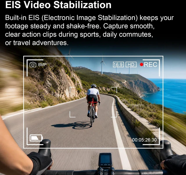 Alt view image 4 of 7 - Open-Ear Bone Conduction Headphones with Camera for Daily Life 800W Camera,EIS,Open-Ear Wireless,AI Assistant,AI Image Recognition,6.0 Bluetooth,IP54 Waterproof,Long Battery