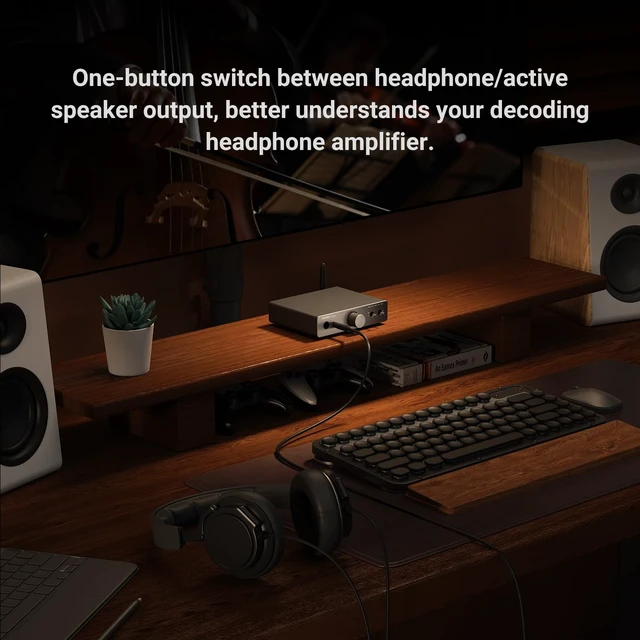 Alt view image 5 of 7 - DAC A7 Bluetooth Desktop DAC Headphone Amplifier for Music,PC,Gaming ESS ES9038Q2M DAC,QCC3084 Bluetooth,USB-C,Opt & Coax input with RCA,3.5mm and 6.35mm outputs for 16600 headphone,PS5 & Xbox