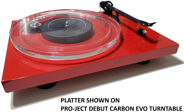 Alt view image 5 of 5 - Acrylic Platter Upgrade for Pro-Ject Debut/T1/1Xpression, Music Hall MMF-2.1/2.2/2.3/3.3/5.1/5.1se/5.3/5.3se, Angels Horn, and Crosley C6 Turntables (Clear)