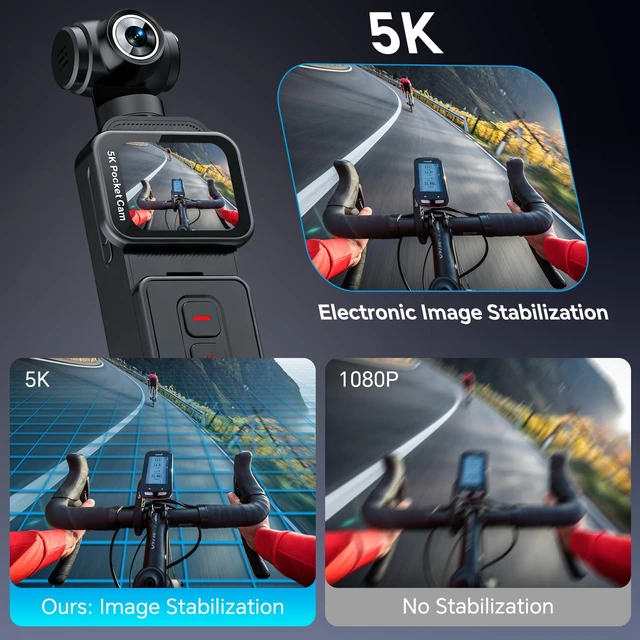 Alt view image 2 of 7 - 5K Vlogging Camera with Motorized Rotating Lens and Face Tracking Wearable Body Camera for Content Creators, YouTube, Travel & POV, 90° Rotatable Touchscreen, External Mic, Remote, 360° Clip