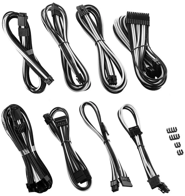 Alt view image 2 of 4 - RT-Series Pro ModMesh Sleeved 12VHPWR StealthSense Dual Cable Kit for ASUS/Seasonic/Phanteks (Black + White)