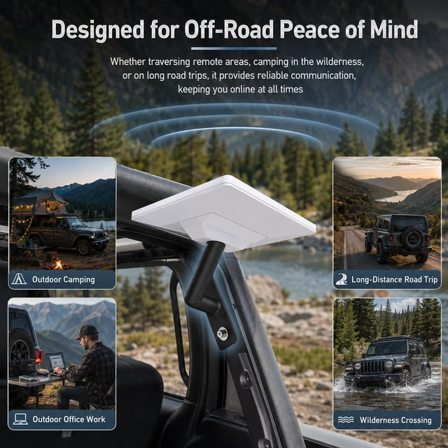 Alt view image 6 of 6 - Mount for Starlink Mini Fits Jeep Wrangler JLU 2018-2026 4-Door (Hardtop) Easy Non-Destructive Installation, Only Compatible with Starlink Mini Versions, Designed Specifically for Off-Road Use