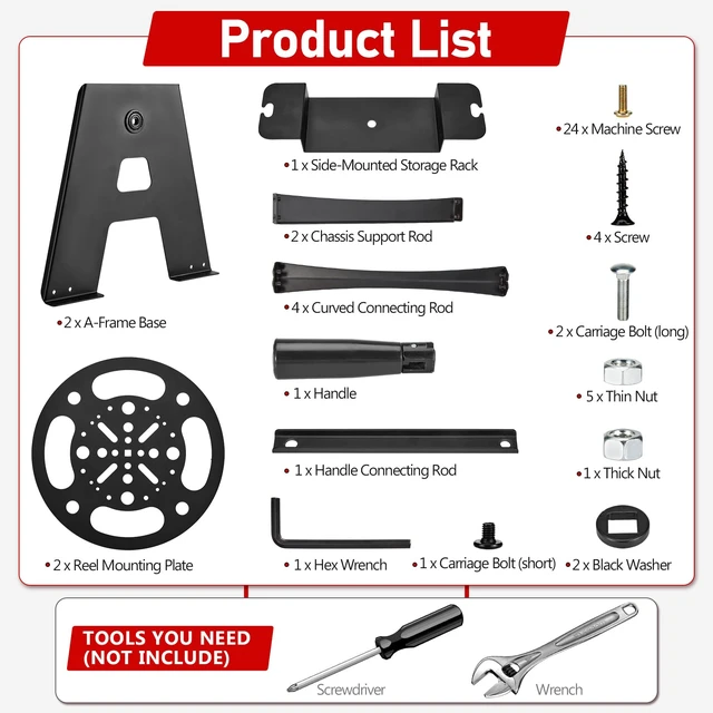 Alt view image 3 of 7 - Upgraded Heavy Duty RV Extension Cord Reel Stand 50-200 FT Power Cables Features Long-Lasting Smooth Bearings and Side Storage Rack to Organize Power Plugs and Rv Electrical Accessories Neatly