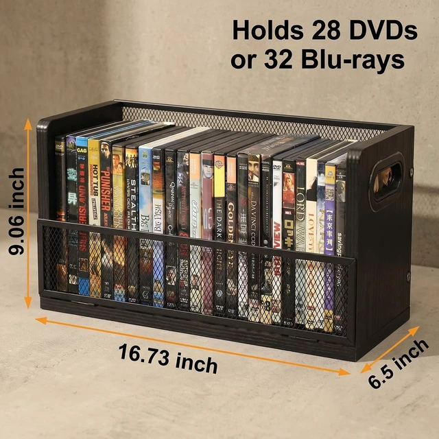 Alt view image 3 of 7 - DVD Storage Rack - 3 Pack, Holds 84 DVD Cases or 96 Blu-ray Cases Desktop/Closet DVD/Blu-ray Rack, Space-saving, Holds Game Cases/Papers/Cards, Sturdy Metal, Compact
