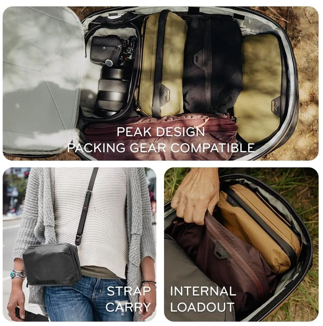 Alt view image 3 of 7 - Tech Pouch, Kelp, Electronics Organizer for Travel or Everyday Carry, Origami-Style Storage, Cable Pass-Through, Weatherproof Recycled Nylon, Gear Carry Bag for Men and Women