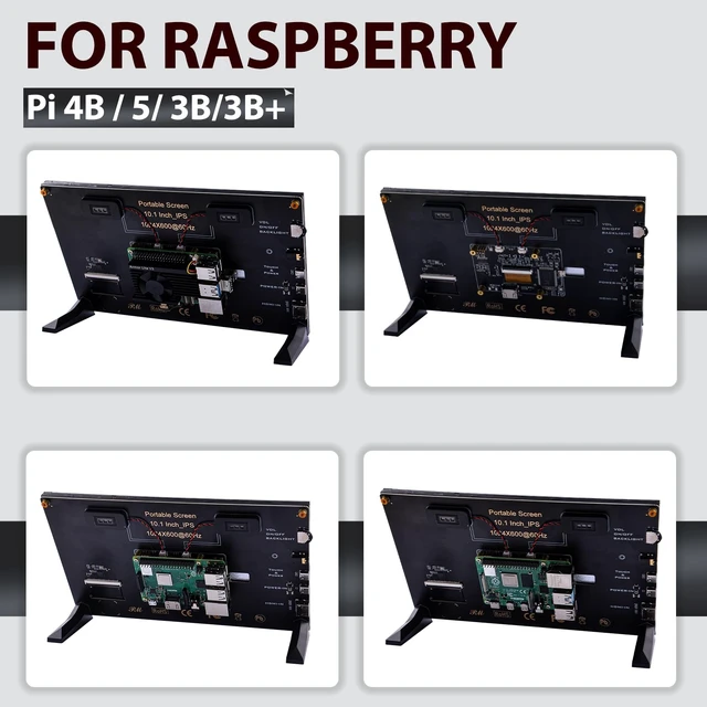 Alt view image 2 of 7 - 10.1 inch Capacitive Touchscreen for Raspberry Pi, HDMI Monitor IPS 1024X600 LCD Display with Dual-Speaker for Raspberry Pi 5/4B/3B+/3B/B+, with Mount Hole to Install Raspberry Pi Board