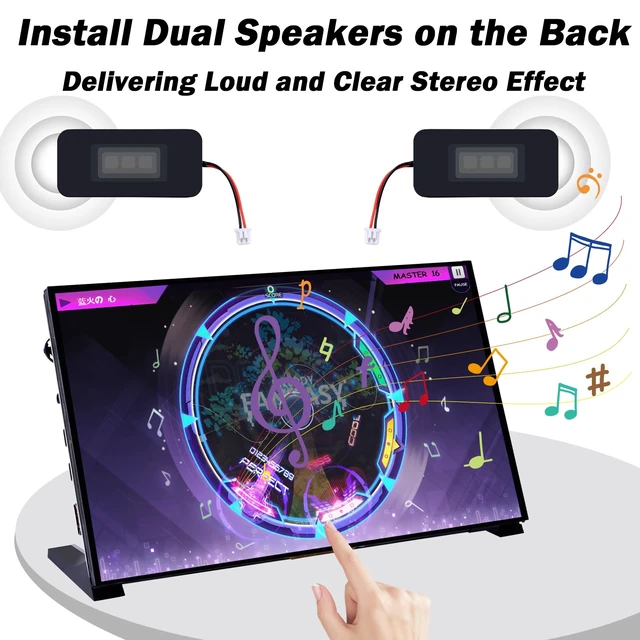 Alt view image 4 of 7 - 10.1 inch Capacitive Touchscreen for Raspberry Pi, HDMI Monitor IPS 1024X600 LCD Display with Dual-Speaker for Raspberry Pi 5/4B/3B+/3B/B+, with Mount Hole to Install Raspberry Pi Board