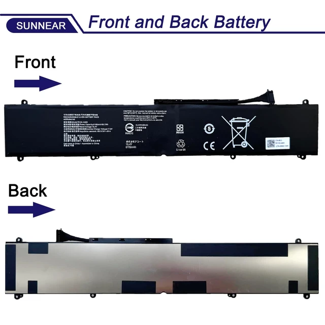 Alt view image 3 of 6 - 95.2Wh RC30-0483 Laptop Battery for Razer Blade 16" RZ09-0483x RZ09-0510x 15.4V 6182mAh Replacement for Razer Blade 16" 2023 RZ09-0483x 2024 RZ09-0510x RZ09-0510SEN3-R3E1 RZ09-0510SWN3-R3W1