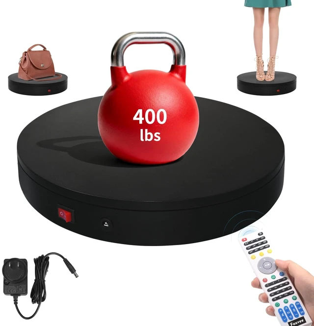 Main image of Remote-Controlled Motorized Turntable,Motorized Rotating Display Stand,Speed-Adjustable Rotating Platform,Multi-Mode 360° Photography Turntable for 3D Scan,Photography,Showcase(13.8in/Black)