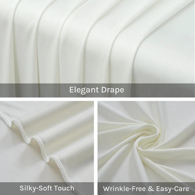 Alt view image 4 of 6 - 20x20ft Ivory Ceiling Drapes for Wedding, 4 Panels 5×20ft Wrinkle-Free Silky Draping Fabric Ceiling Curtains for Tent Canopy Church Event Reception Stage Backdrop