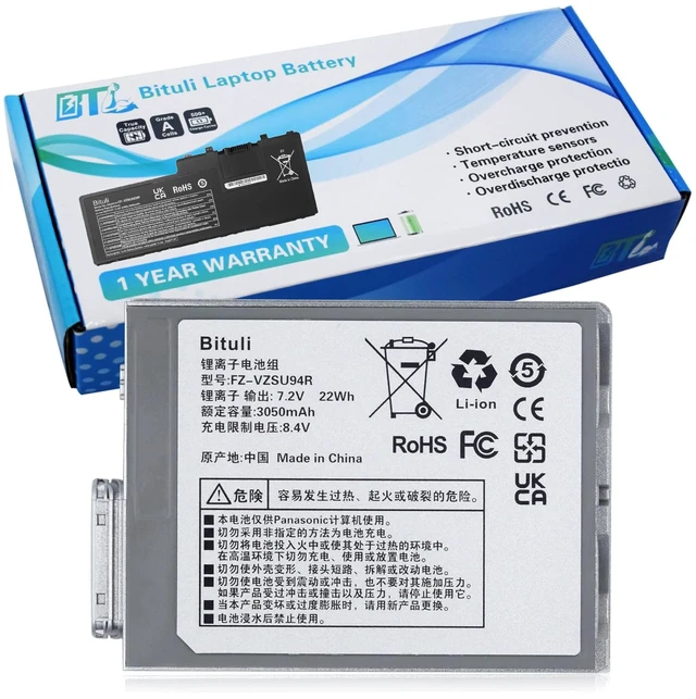 Main image of FZ-VZSU94R Laptop Battery Replacement for Panasonic Toughpad FZ-B2 FZ-M1 MK1 FZ-M1C FZ-VZSU94 FZ-VZSU94K FZ-VZSU94JS FZ-VZSU95 FZ-VZSU95W PAFZVZSU95W FZ-VZSU95JS 7.2V 22Wh