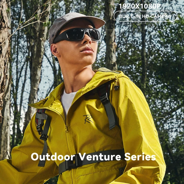Alt view image 5 of 7 - UltraLight Smart Glasses with Camera, 24MP 1080P Video Builtin Memory 1080P Camera Glasses, RecordWhileCharging, Water Resistant, Polarized Lens, HandsFree Video for Cycling, Hiking & Running