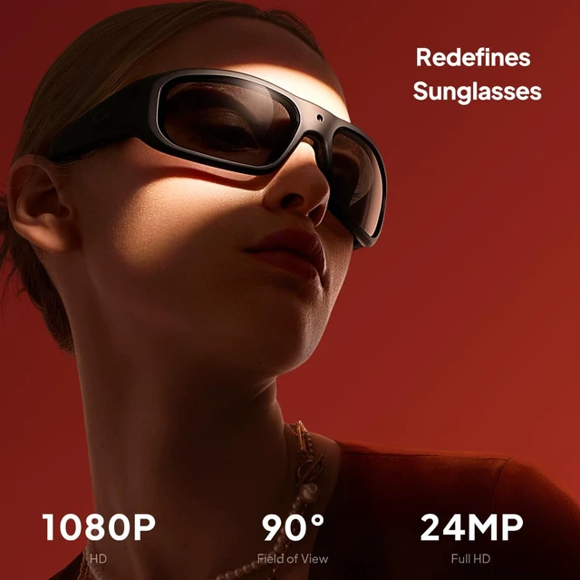 Alt view image 6 of 7 - UltraLight Smart Glasses with Camera, 24MP 1080P Video Builtin Memory 1080P Camera Glasses, RecordWhileCharging, Water Resistant, Polarized Lens, HandsFree Video for Cycling, Hiking & Running