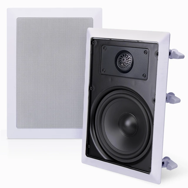 Main image of 150 Watts 5.25'' In-Wall / In-Ceiling Stereo Speakers - 2-Way Flush Mount Stereo Sound Speakers 5-1/4'' Midbass Speaker - White (Pair)