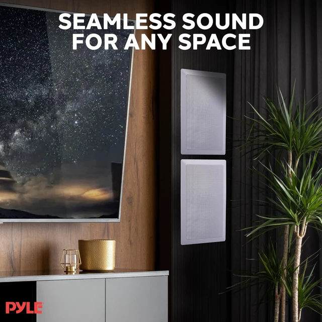 Alt view image 7 of 7 - 150 Watts 5.25'' In-Wall / In-Ceiling Stereo Speakers - 2-Way Flush Mount Stereo Sound Speakers 5-1/4'' Midbass Speaker - White (Pair)