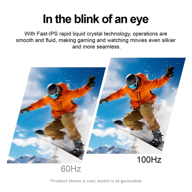 Alt view image 3 of 7 - 27 Inch FHD 100Hz Gaming Monitor, Fast IPS, R27 Core FreeSync Support, 100%sRGB, Eye Care, Frameless, Borderless Design, HDMI & VGA Ports VESA Mountable
