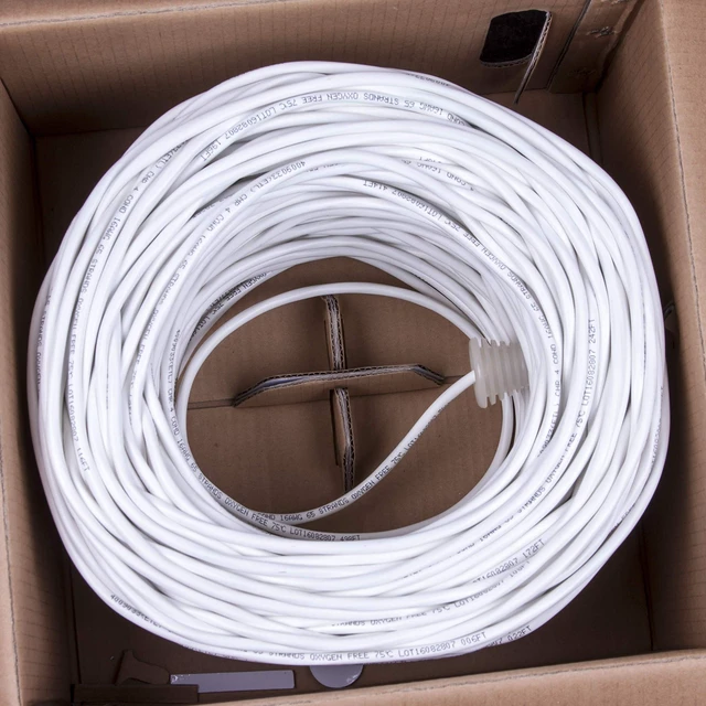 Alt view image 4 of 6 - 16-2 500 Ft. 16/2 CMR Rated Solid Bare Copper 2 Conductors Audio Speaker Lightning Installation High-Power Home Wiring Cable Wire White