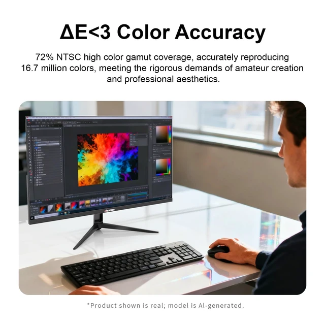 Alt view image 5 of 7 - 27 Inch FHD 100Hz Gaming Monitor, Fast IPS, R27 Core FreeSync Support, 100%sRGB, Eye Care, Frameless, Borderless Design, HDMI & VGA Ports VESA Mountable