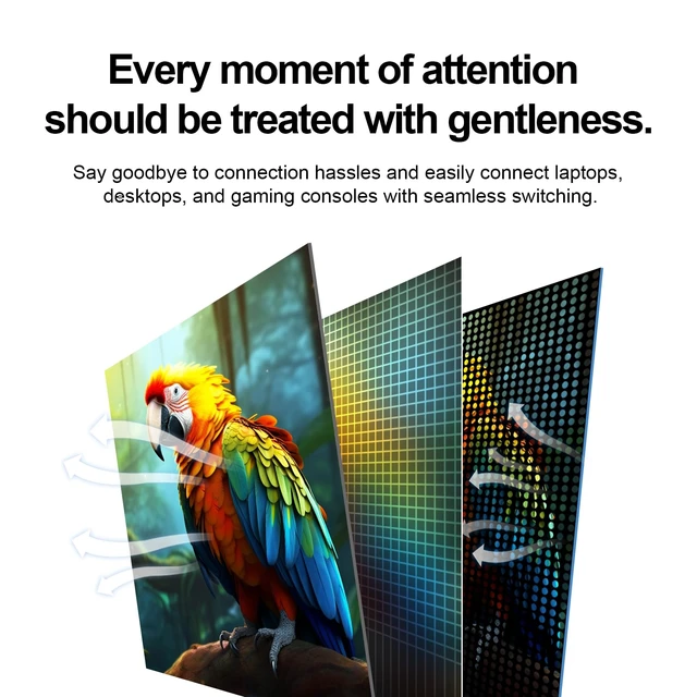 Alt view image 6 of 7 - 27 Inch FHD 100Hz Gaming Monitor, Fast IPS, R27 Core FreeSync Support, 100%sRGB, Eye Care, Frameless, Borderless Design, HDMI & VGA Ports VESA Mountable