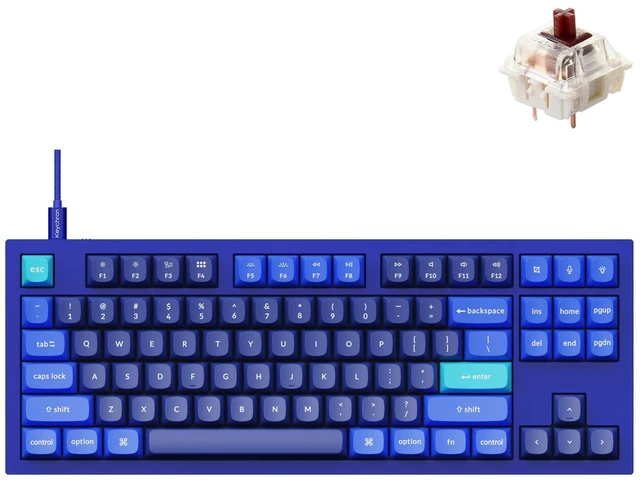 Main image of Q3 QMK/VIA Wired Custom Mechanical Keyboard, Full Aluminum TKL Layout, Programmable Macro with Hot-swappable Gateron G Pro Brown Switch, Compatible with Mac Windows Linux (Blue)