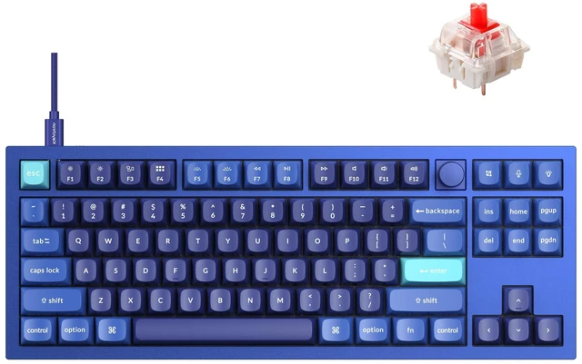 Main image of Q3 TKL Wired Custom Mechanical Keyboard with Knob, Blue Hot-swappable Gateron G Pro Red switches, QMK/VIA programmable, double-gasket design, compatible with Mac, Windows and Linux