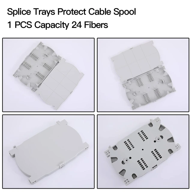 Alt view image 7 of 7 - 12 Duplex 24 Port LC-OS1 Rack Mount Enclosure Box + Splice Trays Fiber Cables Spool SingleMode LC-UPC Kit (Include 1M 24Strand Pigtail+24 Core LGX Loaded Patch Panel - Fits 19" Racks Cabinet