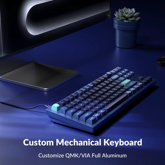 Alt view image 6 of 7 - Q3 TKL Wired Custom Mechanical Keyboard with Knob, Blue Hot-swappable Gateron G Pro Red switches, QMK/VIA programmable, double-gasket design, compatible with Mac, Windows and Linux