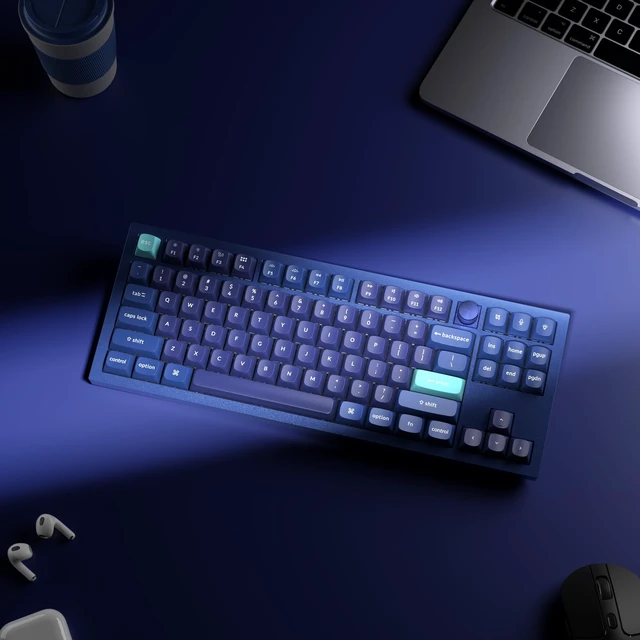 Alt view image 7 of 7 - Q3 TKL Wired Custom Mechanical Keyboard with Knob, Blue Hot-swappable Gateron G Pro Red switches, QMK/VIA programmable, double-gasket design, compatible with Mac, Windows and Linux