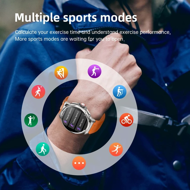 Alt view image 3 of 7 - Smart Watch for Men 1.85" Big Screen Sport Fitness Tracker (Orange) IP67 Waterproof, 710mAh Large Battery, Bluetooth Call, Heart Rate, Outdoor Step Tracker Watch Compatible for iPhone Android