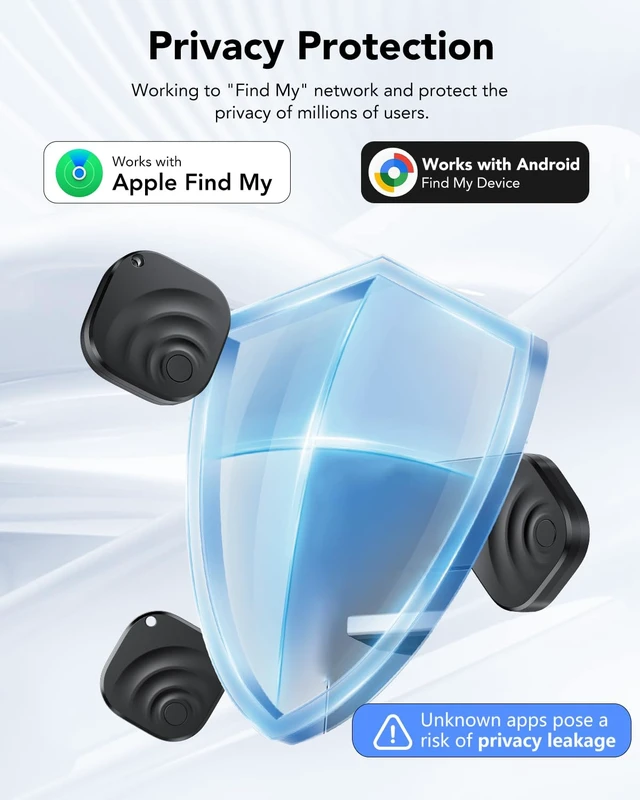 Alt view image 3 of 7 - 2026 Air Tracker Tags Item Locator for Android & iOS Bluetooth Tracker Smart Tags Compatible with Apple Find My (iOS) & Google's Find Hub(Android) for Keys, Luggage, Wallet, Vehicles Black (4 Pack)