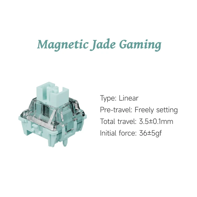 Alt view image 3 of 7 - Magnetic Jade Gaming Linear HE Keyboard Switches(70PCS) HiFi Sound,Wall Stem,Factory Pre-lubed,Permanent Magnet,Freely Setting Pre-Travel,compatible for Magnetic Gaming Keyboard