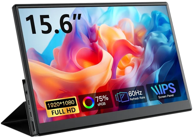 Main image of 15.6 Inch Portable Hdmi Monitor with Built in Speakers FHD 1080P IPS HDMI USB C HDMI Plug and Play External Laptop Screen,Lightweight Travel Portable Monitor for Business Trips
