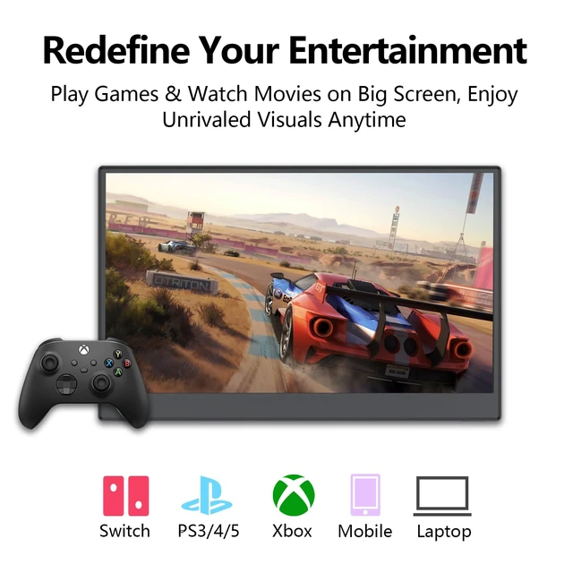 Alt view image 7 of 7 - 15.6 Inch Portable Hdmi Monitor with Built in Speakers FHD 1080P IPS HDMI USB C HDMI Plug and Play External Laptop Screen,Lightweight Travel Portable Monitor for Business Trips