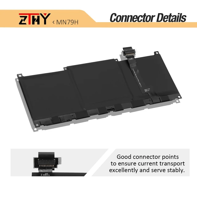 Alt view image 4 of 7 - MN79H Laptop Battery for Dell XPS 9320, XPS 13 9340 9345, XPS 13 Plus 9320 XPS9320-7585SLV-PUS P51G P151G001 P151G002 2FVJM 02FVJM J7H5M 0J7H5M NXRKW 0NXRKW TR7FC Battery Replacement 11.55V 55Wh 3Cell