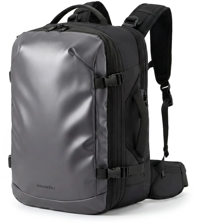 Main image of Vacuum Travel Backpack, One-Button Compression, Carry-On Built-in Electric Pump Ergonomic Hip Belt Expandable TSA Lock Water-Resistant Wet/Dry & Shoe Pockets 17" Laptop