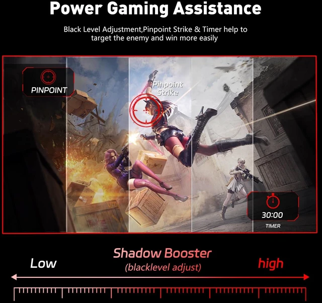 Alt view image 7 of 7 - 24-inch Curved Gaming Monitor, FHD 180Hz 1ms Computer Monitor, 1800R, AMD FreeSync & G-Sync Compatible, HDMI DP VESA Built-in Speakers