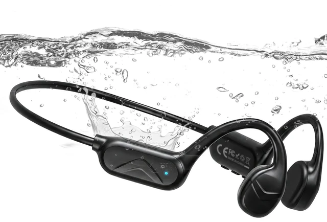 Main image of Bone Conduction Headphones, IPX8 Waterproof Swimming Headphones for Gym Open Ear Headphones, Bluetooth 6.0+MP3 32GB RAM, 8 Hours Playtime, Sport Wireless Earphones for Running Cycling