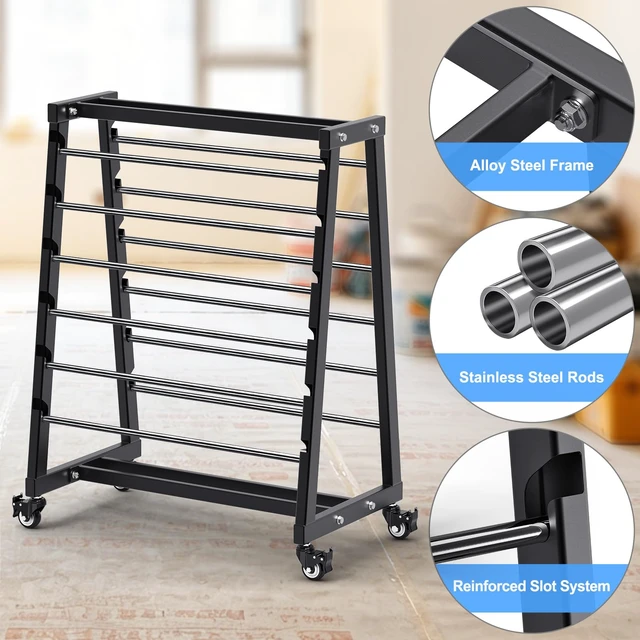 Alt view image 5 of 7 - Heavy Duty Mobile Wire Spool Rack - 12-Rod Adjustable Cable Reel Holder with Locking Swivel Casters, Alloy Steel Frame for Industrial, Electrical, Workshop, 400LB Capacity